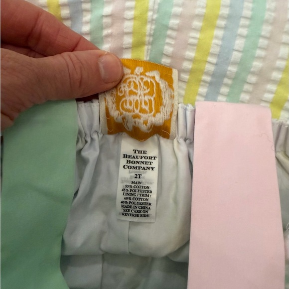 The Beaufort Bonnet Company Pastel Striped Romper 2T - Picture 4 of 5
